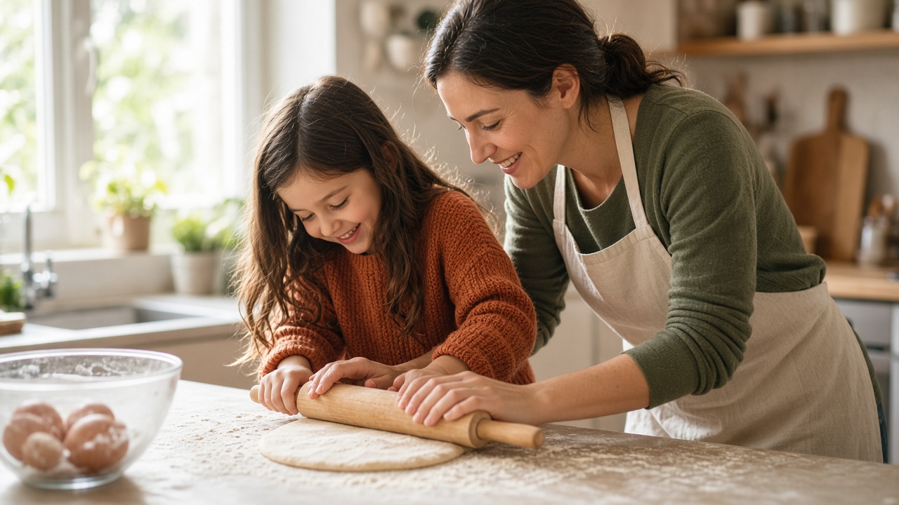 Mother and daughter baking together, life insurance retirement plan